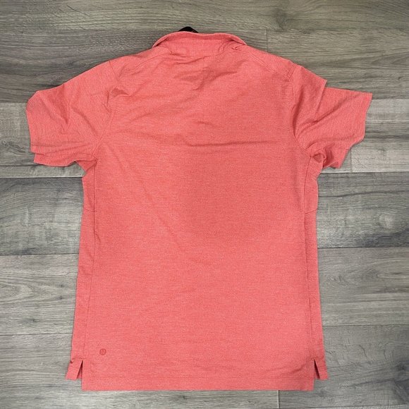 Lululemon Snap Front Performance Short Sleeve Polo Golf Shirt Salmon Medium M - Picture 4 of 6
